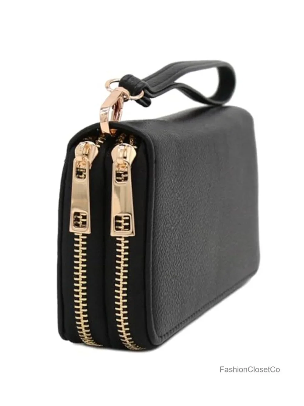 Double Zip Wristlet Cell Phone Wallet with Detachable Strap